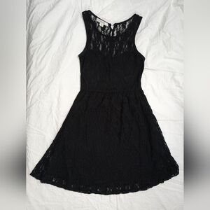 Black Lace Sleeveless Fit & Flare Dress